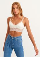 Bayan Krem Dantelli Askılı Bralet