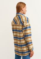 Women Blue Plaid shirt jacket