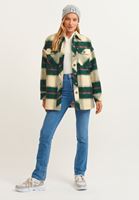 Women Green Plaid shirt jacket