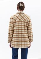 Women Beige Plaid shirt jacket