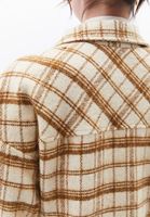 Women Beige Plaid shirt jacket