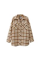 Women Beige Plaid shirt jacket