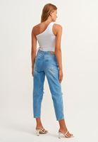 Bayan Mavi Slim Boyfriend Denim Pantolon 