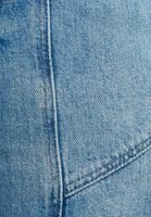 Bayan Mavi Kuşaklı ve Pamuklu Denim Şort