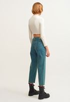 Bayan Mavi Straight-Fit Denim Pantolon