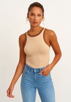 Halter Yaka Atlet ve  Slim-Fit Pantolon Kombini