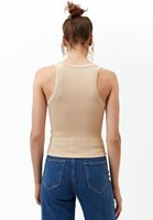 Halter Yaka Atlet ve Boot Cut Denim Kombini