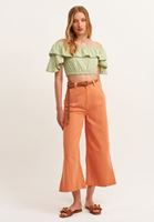 Bayan Turuncu Nature Friendly Yırtmaçlı Wide-Leg Pantolon