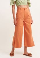 Bayan Turuncu Nature Friendly Yırtmaçlı Wide-Leg Pantolon