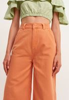 Bayan Turuncu Nature Friendly Yırtmaçlı Wide-Leg Pantolon