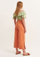 Bayan Turuncu Nature Friendly Yırtmaçlı Wide-Leg Pantolon