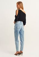 Bayan Mavi Slouchy-Fit Denim Pantolon