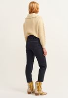 Bayan Siyah Mom-Fit Denim Pantolon