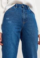Women Blue Ultra High Waist Mom Jeans