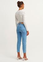 Bayan Mavi Cigarette-Fit Denim Pantolon