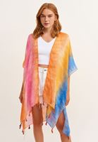 Bayan Çok Renkli Desenli Kimono