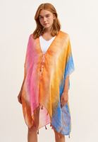 Bayan Çok Renkli Desenli Kimono