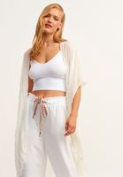Bayan Beyaz Basic Kimono
