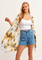 Bayan Çok Renkli Desenli Kimono