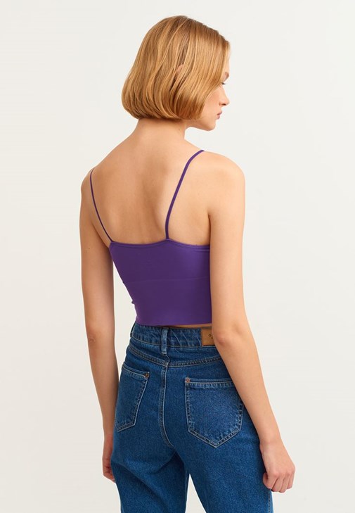 Dikişsiz Crop Top ve Yüksek Bel Mom Jean Pantolon Kombini