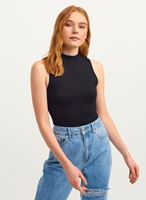 Women Black High neck seamless tank top