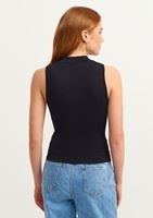 Women Black High neck seamless tank top