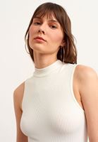 Women Cream High neck seamless tank top