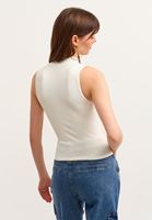 Women Cream High neck seamless tank top