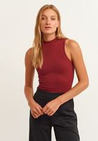 Women Bordeaux High neck seamless tank top