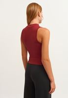 Women Bordeaux High neck seamless tank top