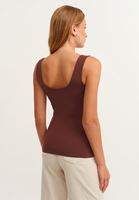 Women Bordeaux Flexible Square Neck Singlet