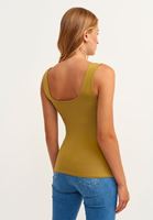 Women Green Flexible Square Neck Singlet