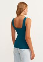 Women Blue Flexible Square Neck Singlet