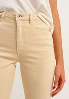 Bayan Krem High-Rise Cigarette Pantolon
