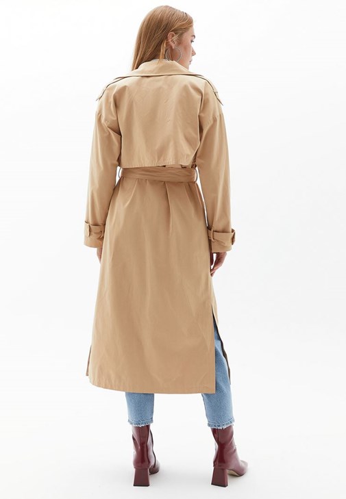 ジャケット・アウター OHOTORO Firenze Trench Coat beige Beige Trench Coat with Belt Detail Online Shopping | OXXOSHOP