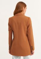 Bayan Kahverengi Vintage Etkili Boyfriend Blazer Ceket