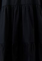 Women Black V-neck ruffle midi dress