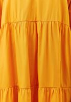 Women Orange V-neck ruffle midi dress