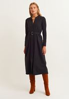 Women Black Cotton midi dress