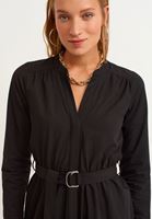 Women Black Cotton midi dress