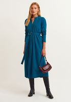 Women Blue Cotton midi dress