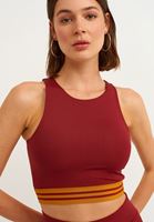 Bayan Bordo Halter Yaka Crop Atlet