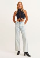 Bayan Siyah Bağcık Detaylı Crop Top