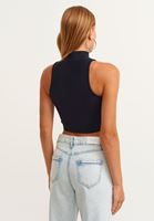 Bayan Siyah Bağcık Detaylı Crop Top