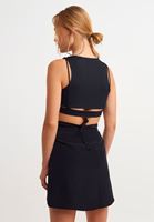 Halter Yaka Crop Top ve Mini Etek Kombini