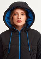 Bayan Siyah Oversize Kapitone Şişme Mont
