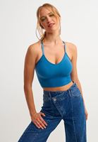 Women Blue Extra Stretch Seamless Bustiere