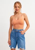 Women Orange Extra Stretch Seamless Bustiere