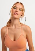 Women Orange Extra Stretch Seamless Bustiere