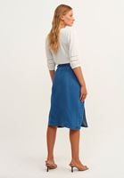 Women Blue Midi Length Denim Skirt